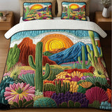 Set di Biancheria da Letto Trapuntata 3 Pezzi Oasi del Tramonto