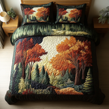 Set di Biancheria da Letto Trapuntata 3 Pezzi Bosco del Tramonto