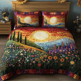 Set di Biancheria da Letto Trapuntata 3 Pezzi Campi del Sole