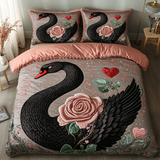 Set di Biancheria da Letto Trapuntata 3 Pezzi Serenata del Cigno