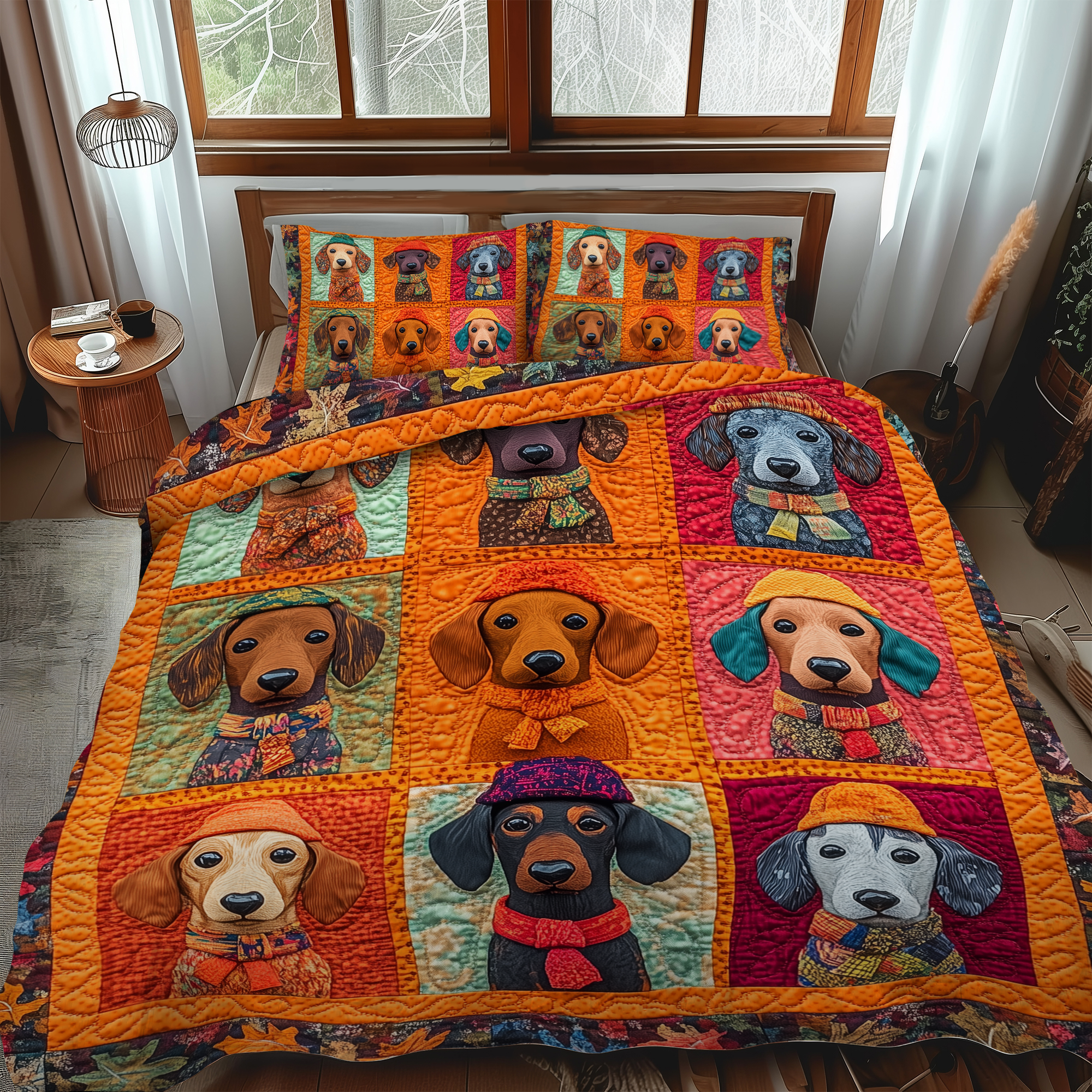Set di Biancheria da Letto Trapuntata 3 Pezzi Bassotto Dolce