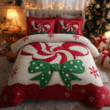 Set di Biancheria da Letto Trapuntata 3 Pezzi Fiocco Dolce del Natale