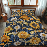 Set di Biancheria da Letto Trapuntata 3 Pezzi Girasoli Dolci