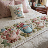 Fiore di Tè Runner da Letto Trapuntato