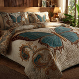 Set di Biancheria da Letto Trapuntata 3 Pezzi Monarca Verde Acqua