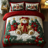 Set di Biancheria da Letto Trapuntata 3 Pezzi Paese delle Meraviglie di Teddy dell'Inverno