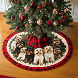 Code di Terrier Copri Base per Albero di Natale Trapuntato