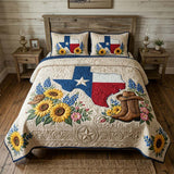 Set di Biancheria da Letto Trapuntata 3 Pezzi Texas Fioritura Ranch