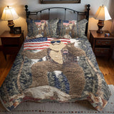 Set di Biancheria da Letto Trapuntata 3 Pezzi Patriottico Footprint
