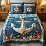Set di Biancheria da Letto Trapuntata 3 Pezzi Tranquillità di Marea
