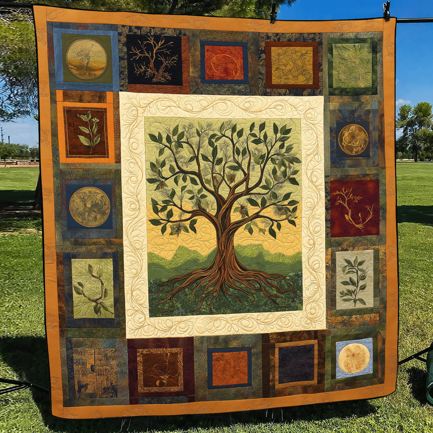 Albero Senza Tempo Coperta Trapuntata