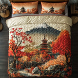 Set di Biancheria da Letto Trapuntata 3 Pezzi Vista Tranquilla della Pagoda