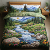 Set di Biancheria da Letto Trapuntata 3 Pezzi Ruscello Tranquillo