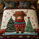Set di Biancheria da Letto Trapuntata 3 Pezzi Bagliore dell'Albero di Side