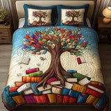 Set di Biancheria da Letto Trapuntata 3 Pezzi Albero del Sapere