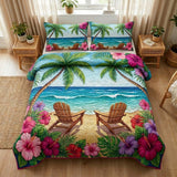 Set di Biancheria da Letto Trapuntata 3 Pezzi Fuga Tropicale