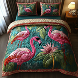 Set di Biancheria da Letto Trapuntata 3 Pezzi Passeggiata Tropicale