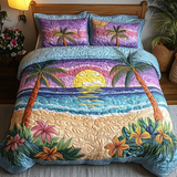 Tropical Sunset 3-Piece Quilted Bedding Set NCU0VH3924