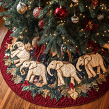 Tesori Tropicali Copri Base per Albero di Natale Trapuntato