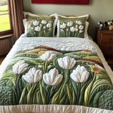 Set di Biancheria da Letto Trapuntata 3 Pezzi Cielo del Tulipano