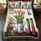 Set di Biancheria da Letto Trapuntata 3 Pezzi Tempo del Tulipano