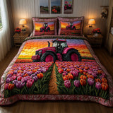 Set di Biancheria da Letto Trapuntata 3 Pezzi Trattore del Tulipano