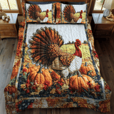 Set di Biancheria da Letto Trapuntata 3 Pezzi Tacchino Festivo di Thanksgiving