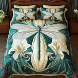Set di Biancheria da Letto Trapuntata 3 Pezzi Beatitudine di Turquoise della Libellula