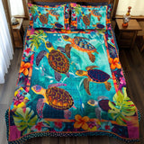 Set di Biancheria da Letto Trapuntata 3 Pezzi Paradiso della Tartaruga