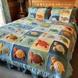 Set di Biancheria da Letto Trapuntata 3 Pezzi Sogni della Tartaruga