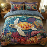 Set di Biancheria da Letto Trapuntata 3 Pezzi Grazia della Tartaruga