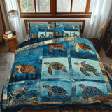 Set di Biancheria da Letto Trapuntata 3 Pezzi Rifugio della Tartaruga