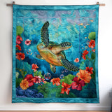 Rifugio delle Tartarughe Quilt Artistico da Parete