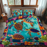 Set di Biancheria da Letto Trapuntata 3 Pezzi Paradiso della Tartaruga