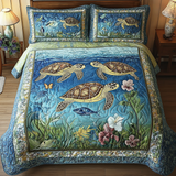 Set di Biancheria da Letto Trapuntata 3 Pezzi Paradiso della Tartaruga