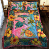 Set di Biancheria da Letto Trapuntata 3 Pezzi Barriera Corallina della Tartaruga di Relaxation