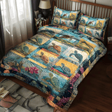 Set di Biancheria da Letto Trapuntata 3 Pezzi Marea della Tartaruga