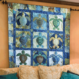 Maree delle Tartarughe Quilt Artistico da Parete