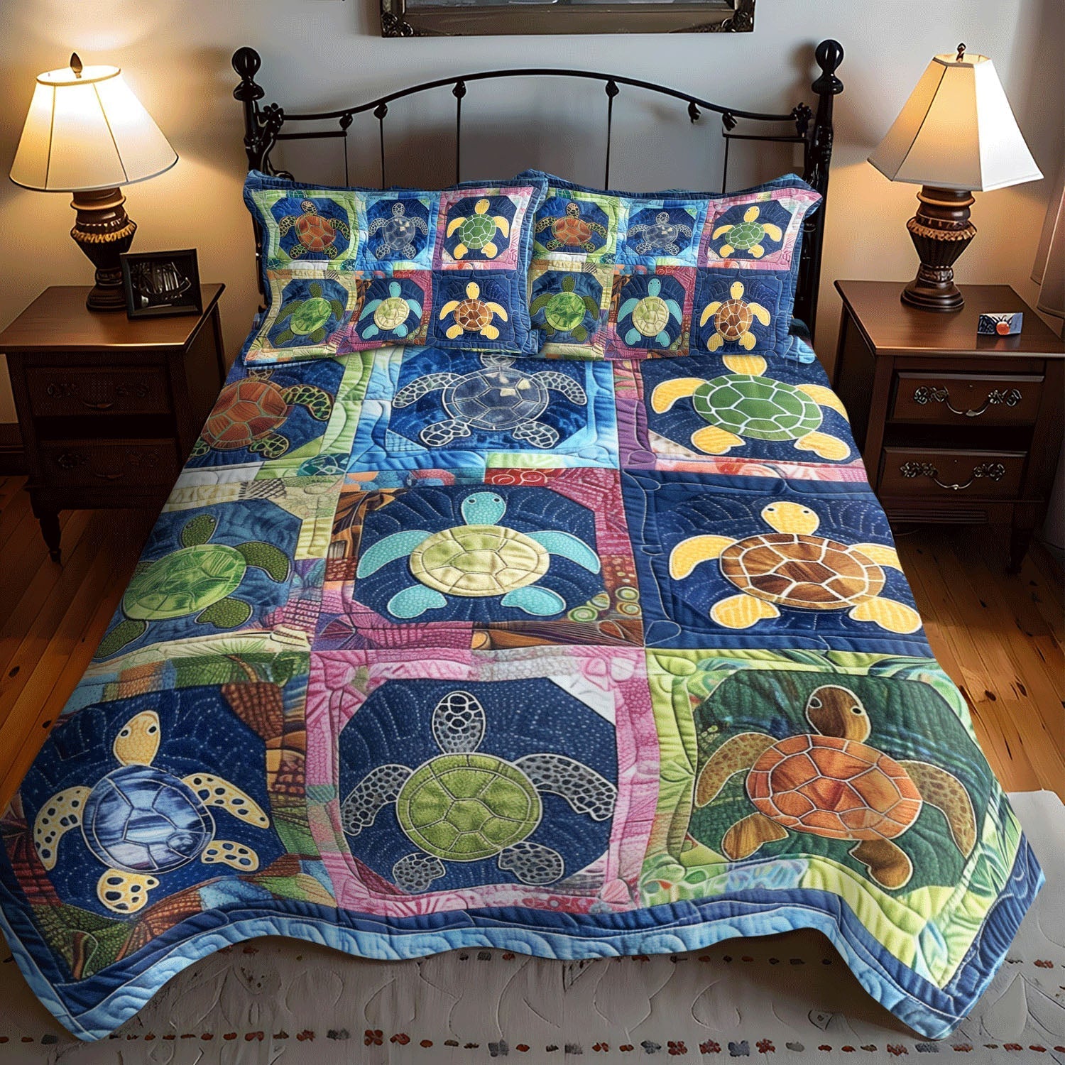 Set di Biancheria da Letto Trapuntata 3 Pezzi Tartaruga di Tidepool