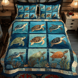 Set di Biancheria da Letto Trapuntata 3 Pezzi Maree della Tartaruga