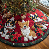 Notte Scintillante del Corgi Copri Base per Albero di Natale Trapuntato