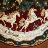 Unicorni tra la Neve Copri Base per Albero di Natale Trapuntato