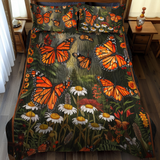 Set di Biancheria da Letto Trapuntata 3 Pezzi Farfalle Vibranti della Monarca