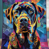 Sogni Vibranti del Labrador Nero Coperta Trapuntata