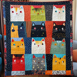 Tema Gatto Vibrante Coperta Trapuntata