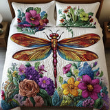 Set di Biancheria da Letto Trapuntata 3 Pezzi Libellula Vibrante