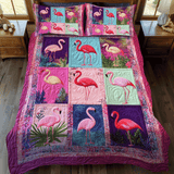 Set di Biancheria da Letto Trapuntata 3 Pezzi Fenicottero Vibrante di Tropics
