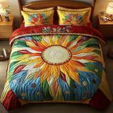 Set di Biancheria da Letto Trapuntata 3 Pezzi Bagliore Vibrante del Girasole