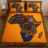 Set di Biancheria da Letto Trapuntata 3 Pezzi Mappa Vibrante Tribale