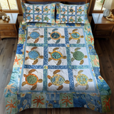 Set di Biancheria da Letto Trapuntata 3 Pezzi Tartarughe Vibranti
